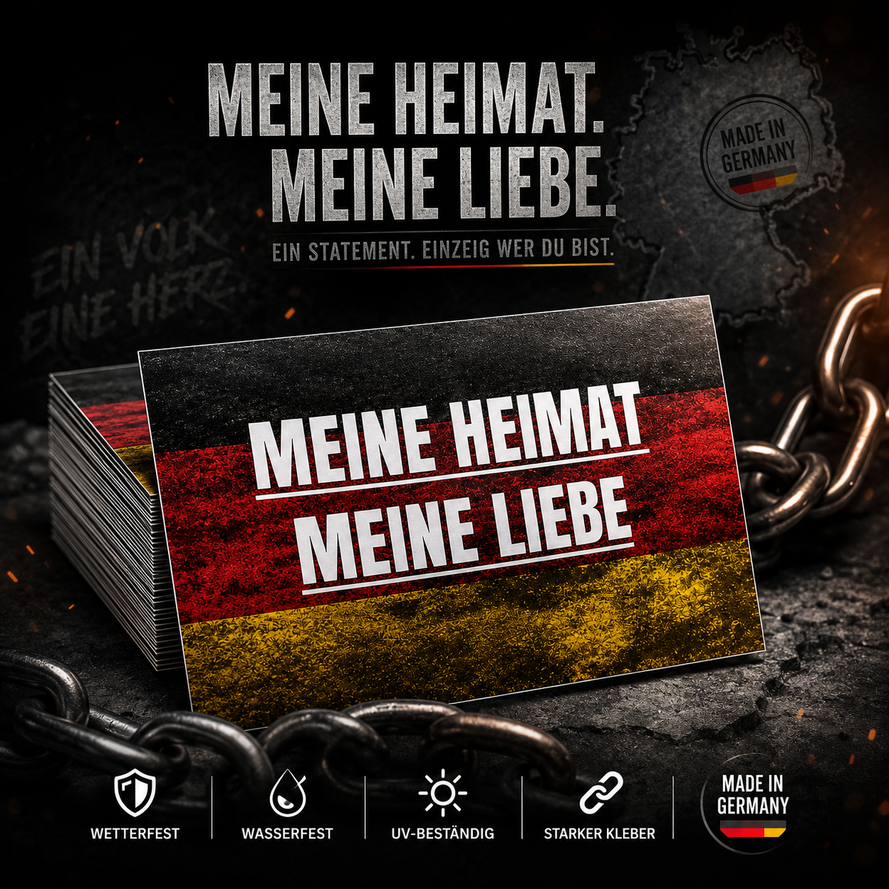 NEU! „Meine Heimat meine Liebe“ DIN A8 PREMIUM Aufkleber