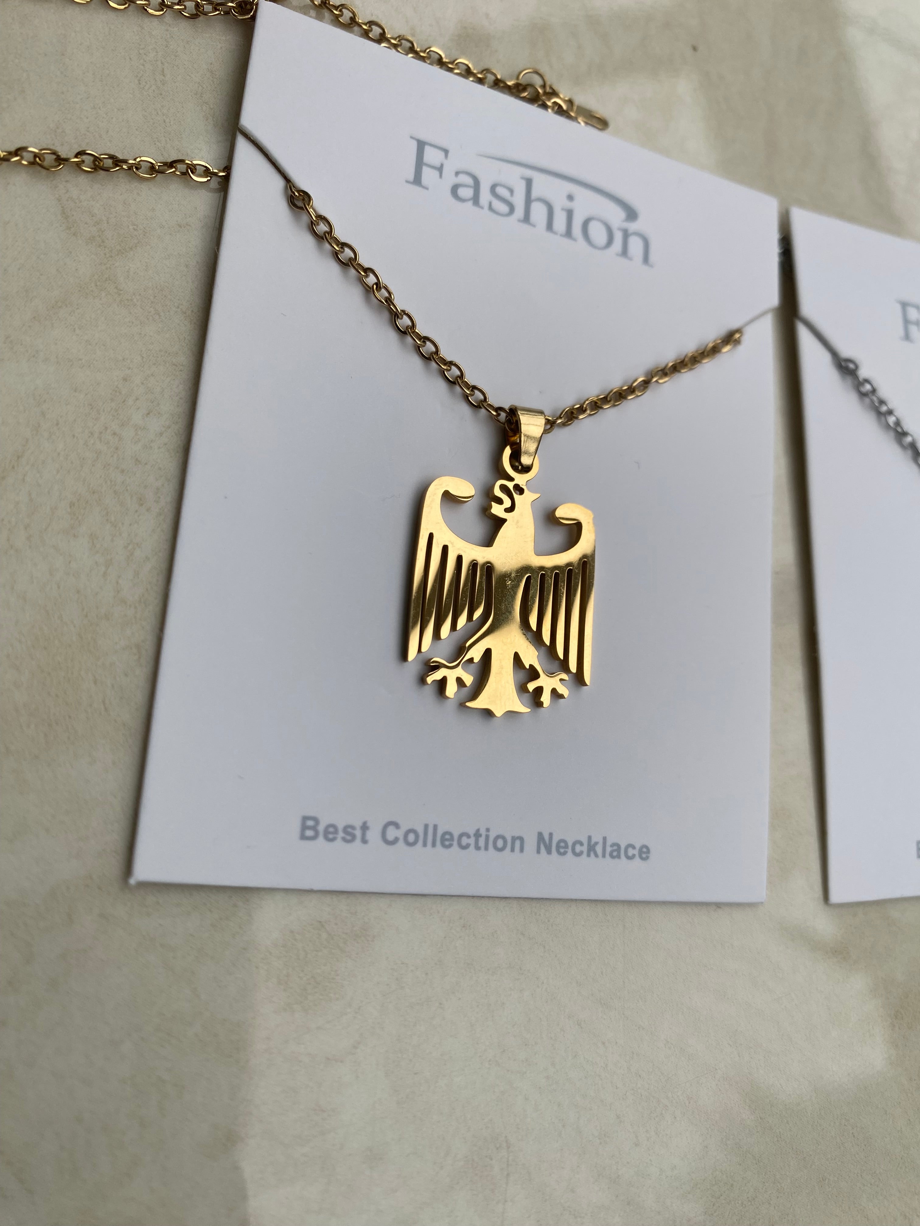 Premium Deutsche Adler Edelstahl (Gold)Kette-Statement Chain