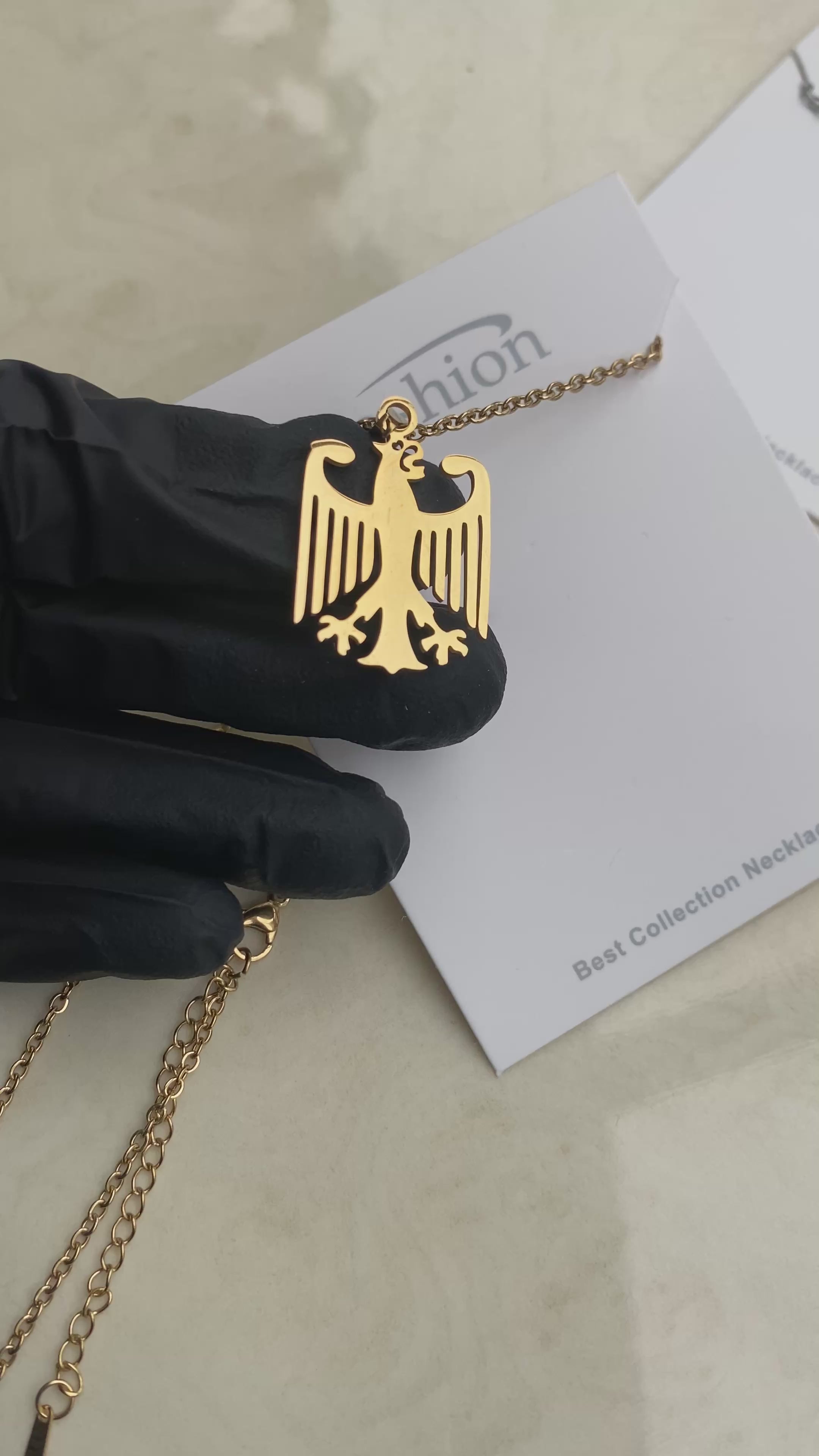 Premium Deutsche Adler Edelstahl (Gold)Kette-Statement Chain